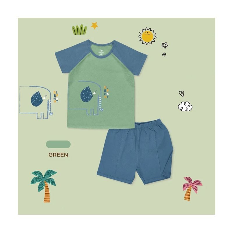 BỘ CỘC TAY RAGLAN LULLABY NH135V - GREEN