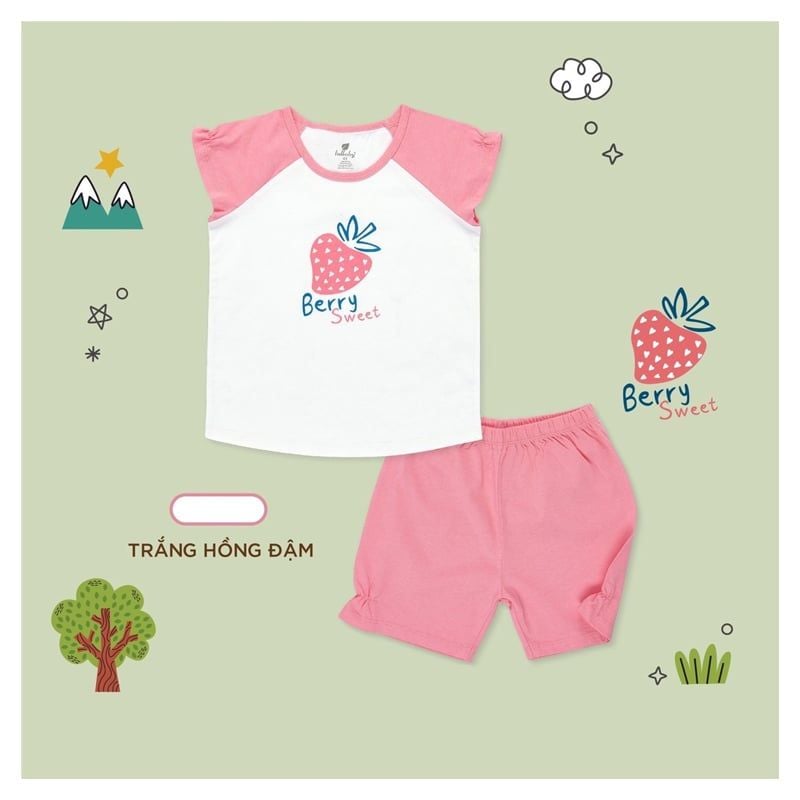 BỘ CỘC TAY RAGLAN LULLABY NH136V - TRẮNG HỒNG ĐẬM