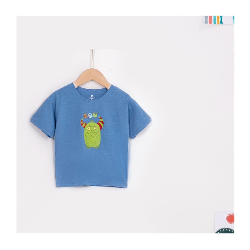 ÁO BÉ TRAI CỘC TAY LULLABY NH159V - NAVY NHẠT