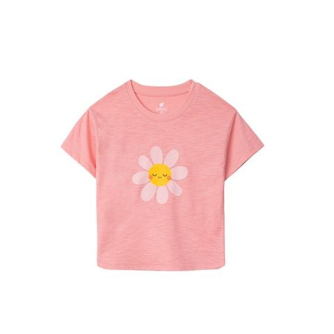 Áo cộc tay bé gái Lullaby NH852R - Hồng in hoa
