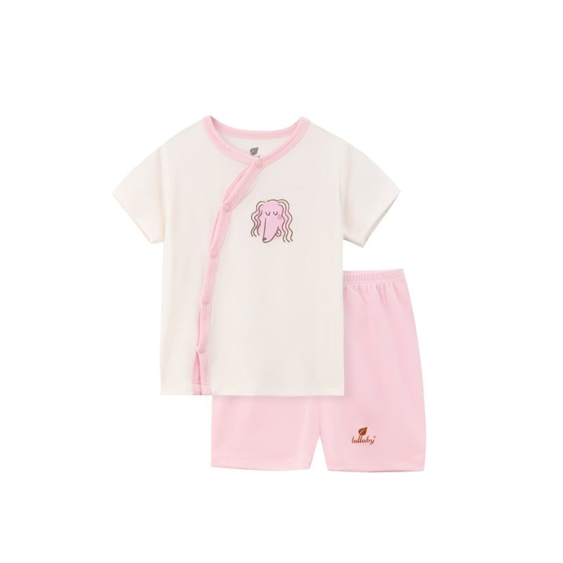 BỘ CÀI LỆCH CỘC TAY LULLABY NH981R - IVORY - HỒNG