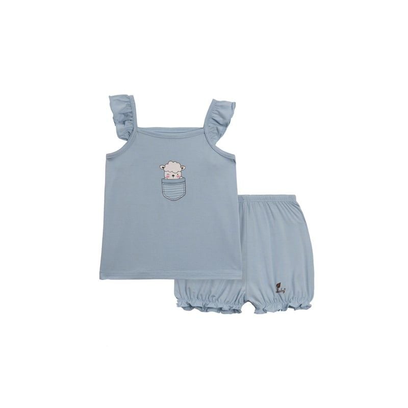 BỘ SÁT NÁCH BÉ GÁI LULLABY NH985R - XANH GHI