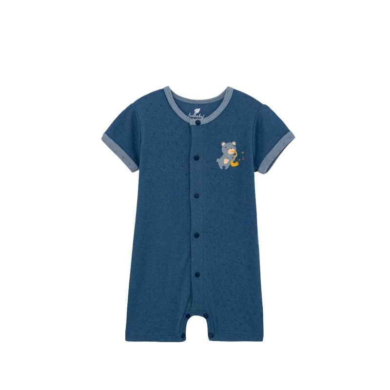 ROMPER BÉ TRAI CÀI GIỮA LULLABY NH375N - XANH NAVY