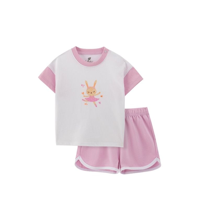 BỘ LULLABY CỘC TAY BÉ GÁI NH341N - TRẮNG TÍM