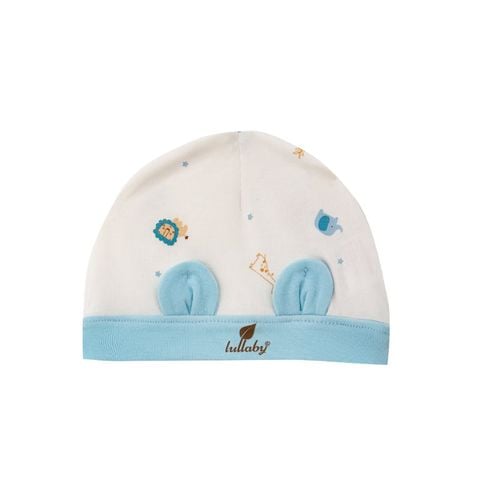 Mũ tai gấu Lullaby NH320N - Trắng in bé trai