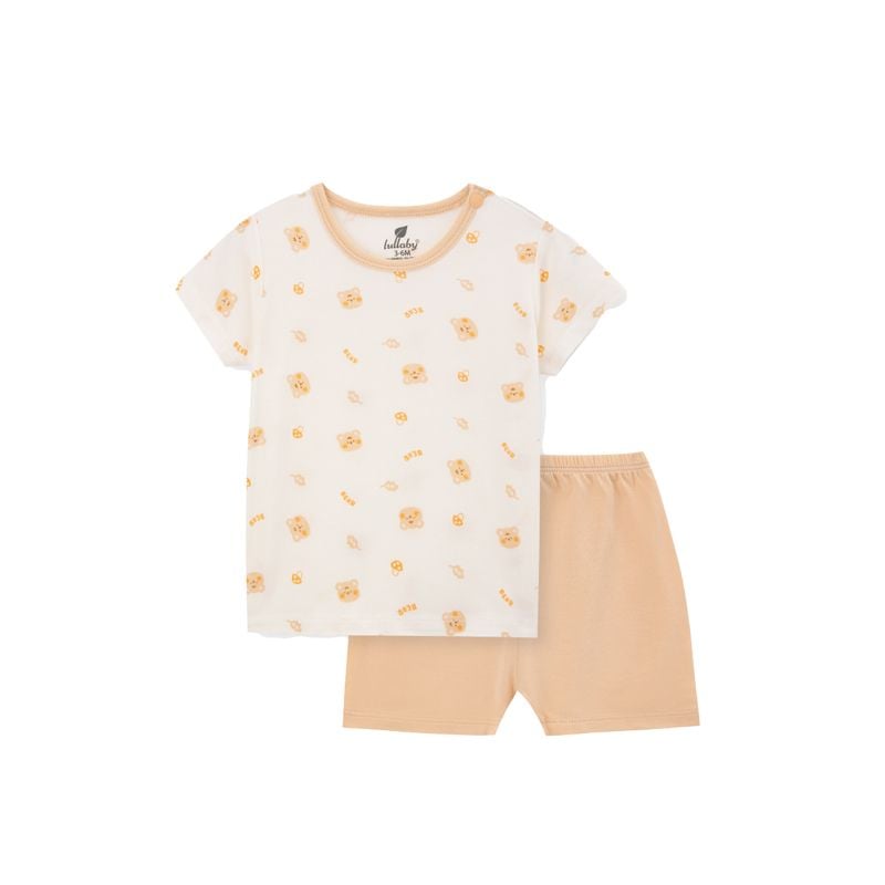 BỘ CÀI VAI LULLABY CỘC TAY NH359N - TRẮNG IN-BE NÂU