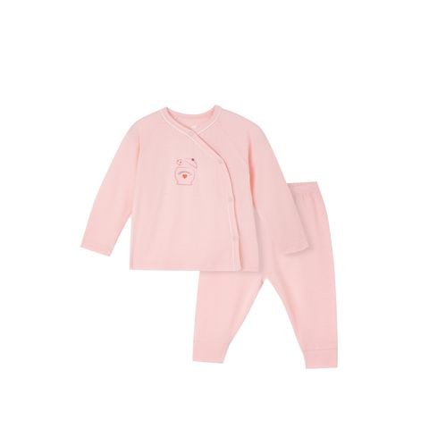 Bộ cài lệch dài tay Lullaby NH400N - Hồng