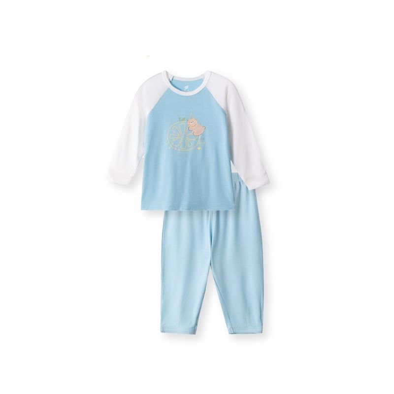 Bộ bé trai dài tay Lullaby NH466N - Xanh blue