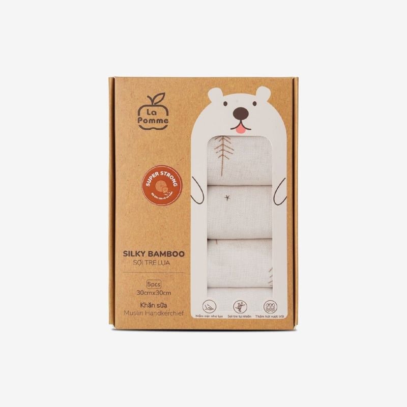 Set 5 khăn sữa sợi tre lụa La Pomme - Hươu Nâu