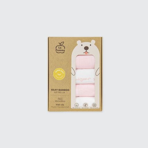 Set 5 Khăn sữa sợi tre lụa La Pomme phối màu (30x30cm) Ngoan yêu của mẹ