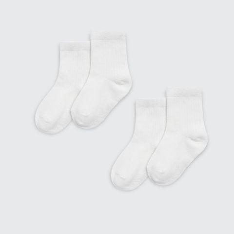Set 02 đôi tất La Pomme mềm mại Trắng
