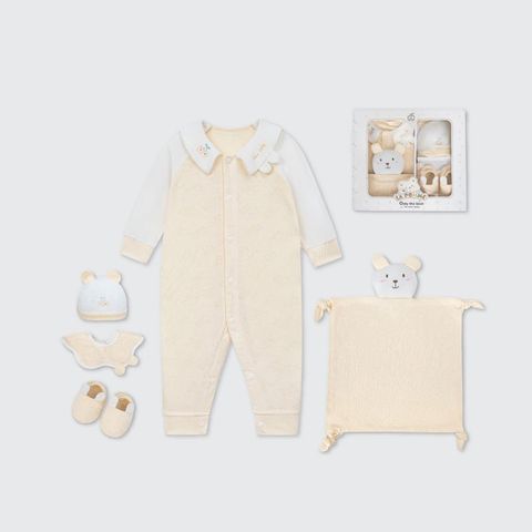 Set quà tặng sơ sinh La Pomme Gấu Cherry - Bộ body liền -  Be