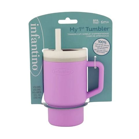 Cốc tập uống Infantino cho bé màu Hồng Tím - MY 1ST TUMBLER - Lilac