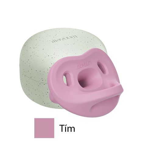 Núm ti giả Moyuum All Silicone Pacifier Level 1 (1-3m) Mulberry màu hồng tím
