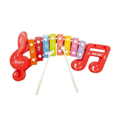 Đồ chơi đàn gõ Xylophone cho bé 8 phím hình nốt nhạc Toyshouse 683-2 màu đỏ