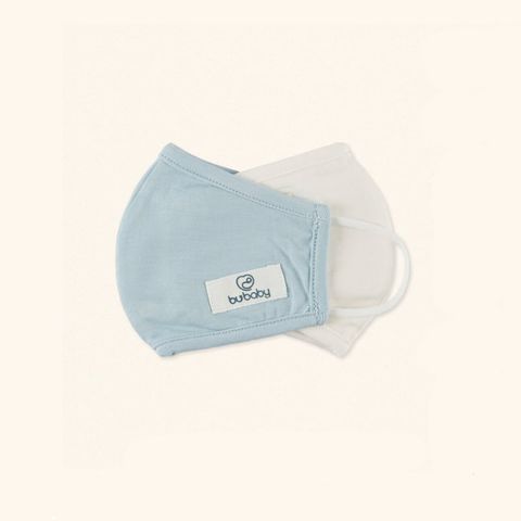 Khẩu trang Bambus Bu - Trắng in ghi - Xanh pastel 16