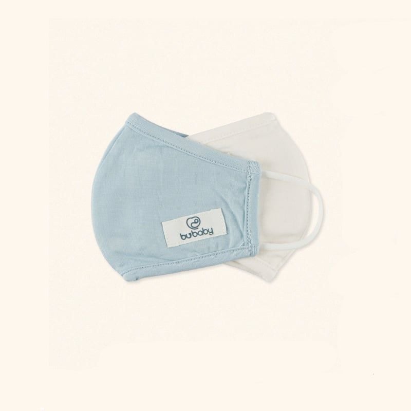 KHẨU TRANG BAMBUS BU - TRẮNG IN GHI - XANH PASTEL 16