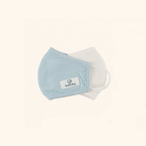 Khẩu trang Bambus Bu - Trắng - Xanh pastel 16D