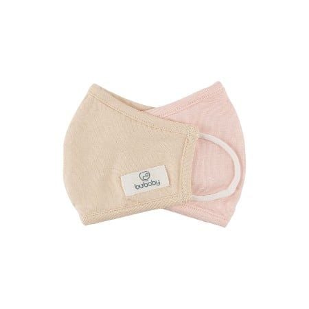 KHẨU TRANG BU BAMBUS - TRẮNG KEM - HỒNG BE