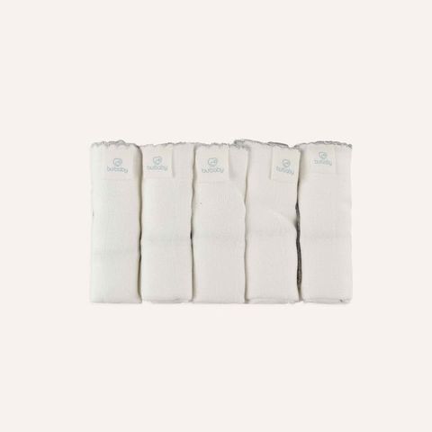 Khăn sữa pack 5 Bamboo Cotton Muslin Bu  - Trắng