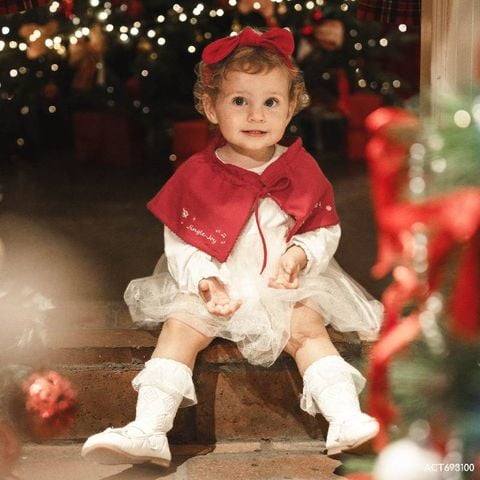 Áo choàng bé gái Bu Baby Jingle Joy - Đỏ