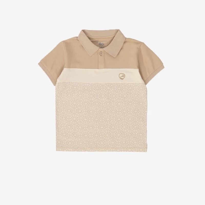 ÁO NGẮN TAY BU BABY CỔ POLO ICONIC 251 - BE NÂU - BE IN ICONIC 251