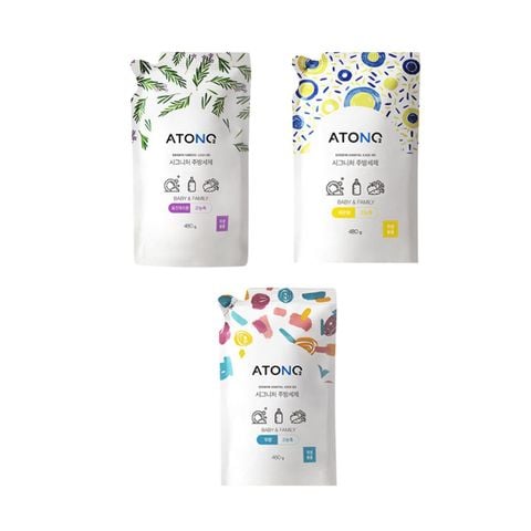 Combo 2 túi Nước Rửa Bình, Rau Củ Quả Và Chén Bát Thuần Chay Đậm Đặc Atono2