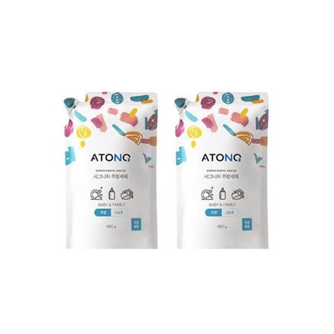 Combo 2 túi Nước Rửa Bình, Rau Củ Quả Và Chén Bát Thuần Chay Đậm Đặc Atono2