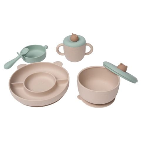 Bộ ăn dặm Combi silicone platinum hình gấu