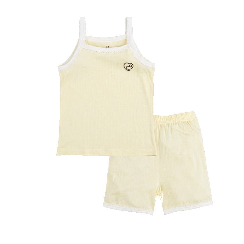 BỘ ÁO 2 DÂY, QUẦN ĐÙI BÉ GÁI BU BABY SIRO - VÀNG 4039