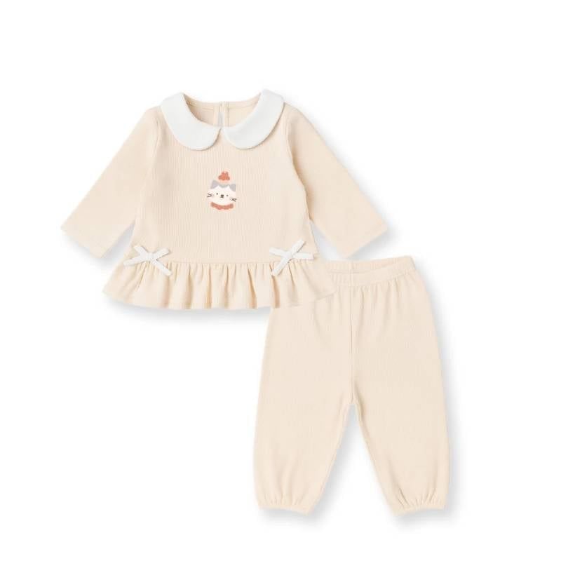 BỘ BÉ GÁI CỔ BẺ LULLABY NH546N - CAM