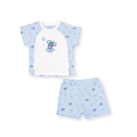 Bộ bé trai cộc tay Lullaby NH654C - Trắng - Blue in