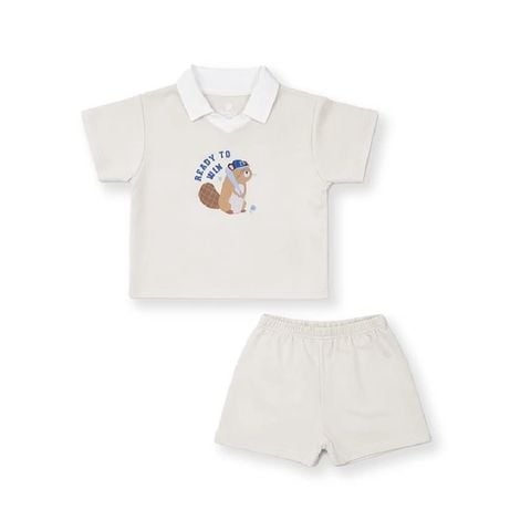 Bộ bé trai cộc tay Lullaby NH677C - Ghi