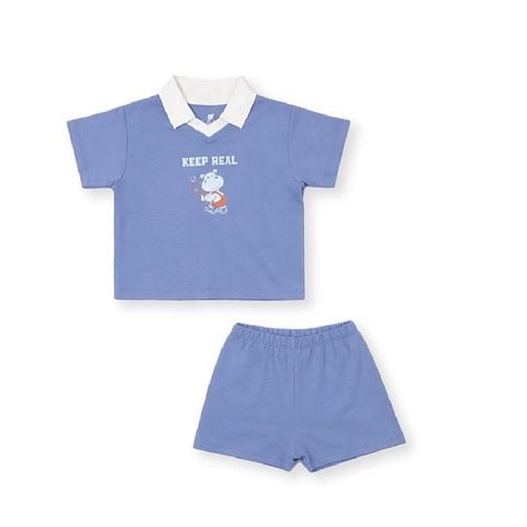 Bộ bé trai cộc tay Lullaby NH677C - Xanh navy