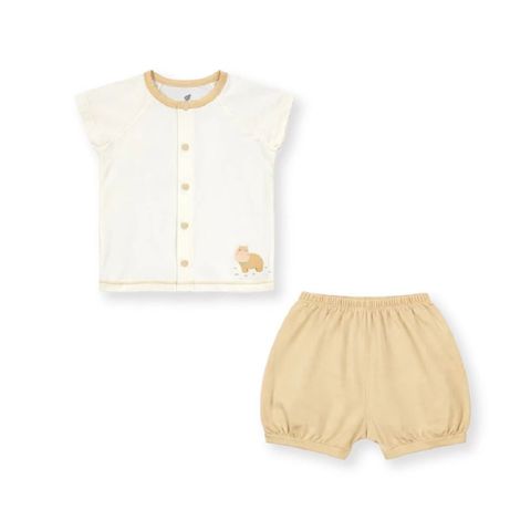 Bộ bé trai cài giữa Lullaby NH628C - Ivory