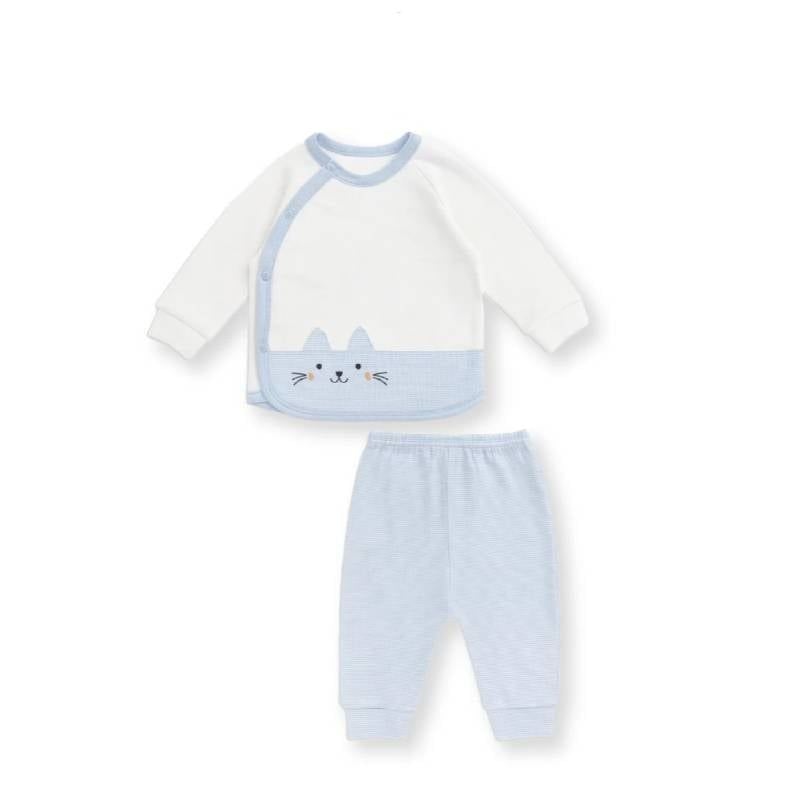 Bộ bé trai cài lệch Lullaby NH541N - Xanh blue