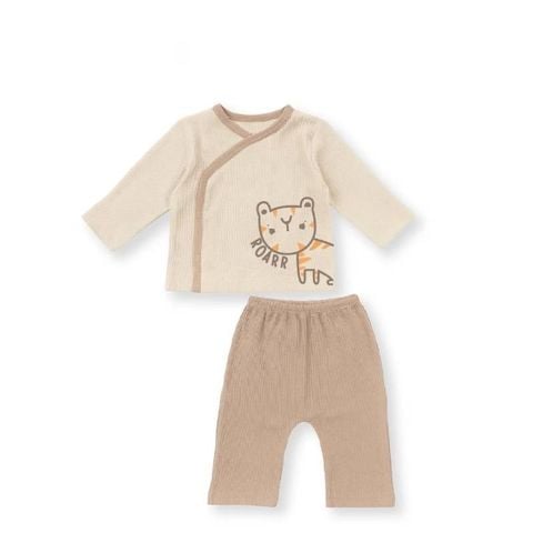 Bộ bé trai cài lệch Lullaby NH548N - Be - Nâu