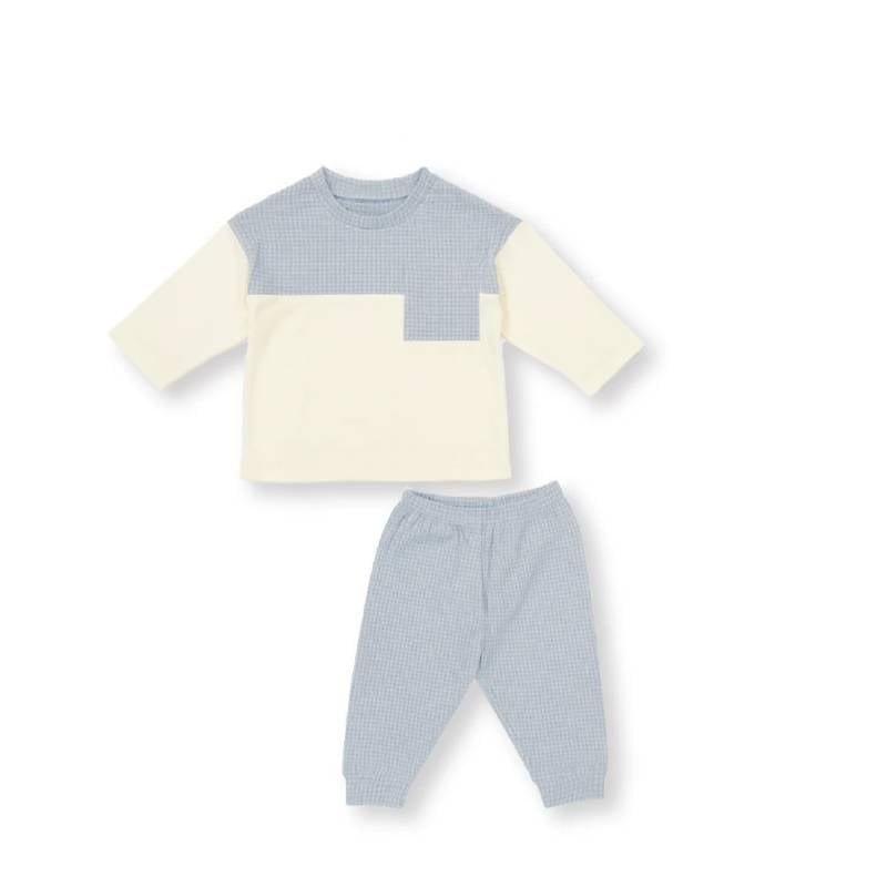 BỘ BÉ TRAI DÀI TAY NH516N - IVORY - BLUE ĐẬM