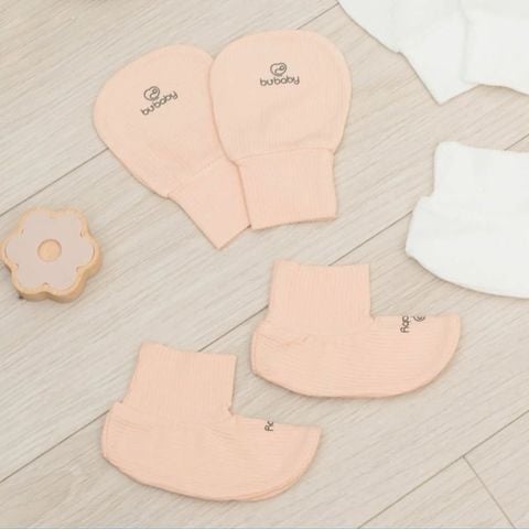 Bộ bao chân, bao tay Bu Baby - Hồng