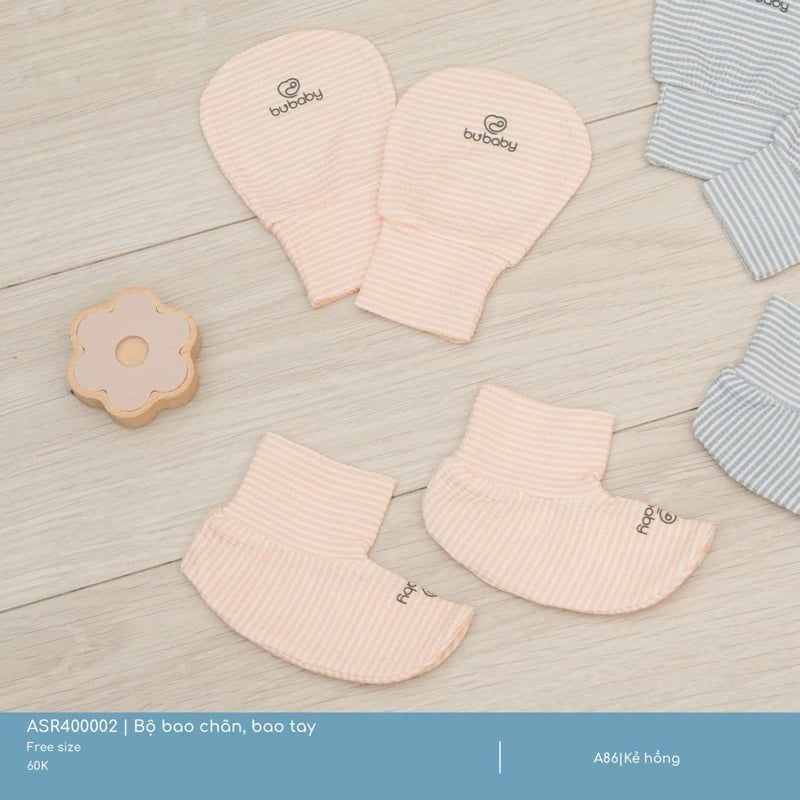 BỘ BAO CHÂN, BAO TAY BU BABY - KẺ HỒNG