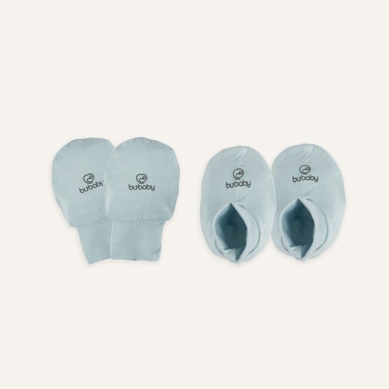 BỘ BAO CHÂN, BAO TAY BU BABY BAMBUS - BLUE