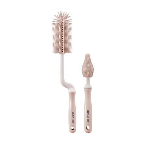 Bộ cọ rửa bình silicon Moyuum - Màu đào hồng