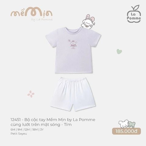 Bộ cộc tay Mềm Mịn by La Pomme cùng lướt trên mặt sóng - Tím