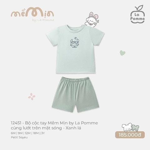 Bộ cộc tay Mềm Mịn by La Pomme cùng lướt trên mặt sóng - Xanh lá