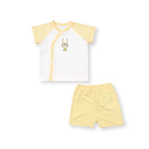Bộ cài lệch Lullaby cộc tay NH648C - Ivory - Vàng