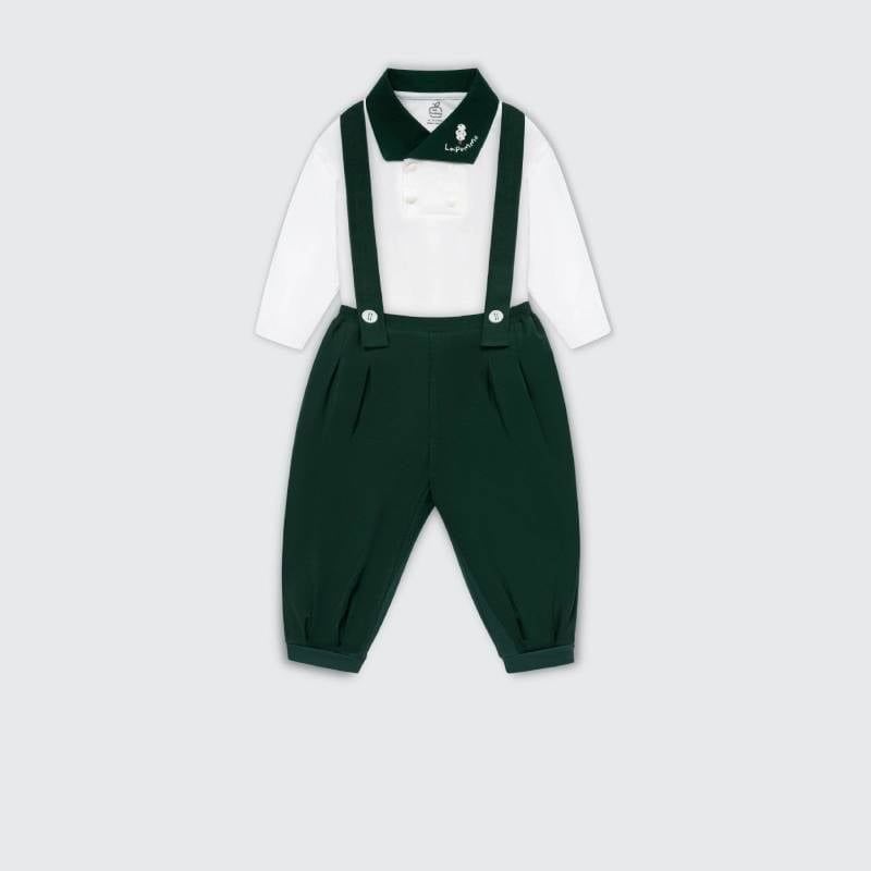 Bộ dài tay La Pomme cây thông hạnh phúc - Xanh lá