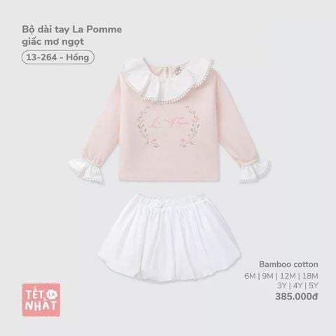 Bộ dài tay La Pomme giấc mơ ngọt Hồng