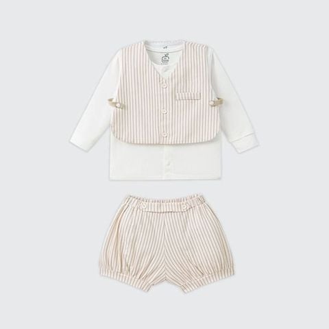 Bộ dài tay La Pomme kèm áo gile hoàng tử bé - Be