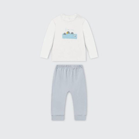 Bộ dài tay La Pomme nhóm bạn vui vẻ Trắng