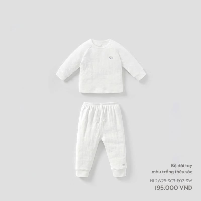 BỘ DÀI TAY NOUS MÀU TRẮNG THÊU SÓC